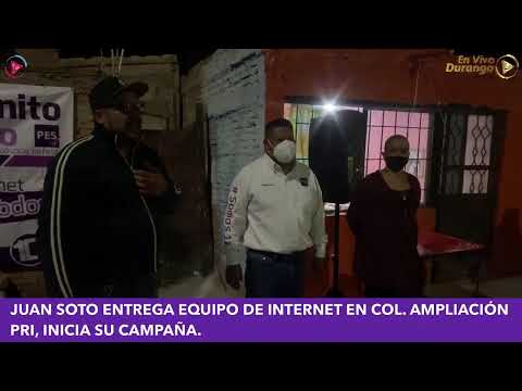 JUAN SOTO ENTREGA EQUIPO DE INTERNET EN COL. AMPLIACIÓN PRI, INICIA SU CAMPAÑA.