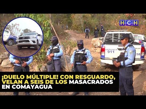 ¡Duelo múltiple! Con resguardo, velan a seis de los masacrados en Comayagua