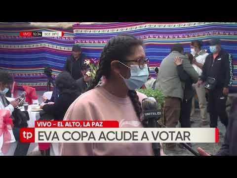Eva Copa recomienda a la población acudir a votar y respetar las medidas de bioseguridad