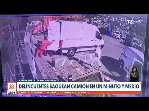 Delincuentes saquean camión en un minuto y medio en Chiguayante