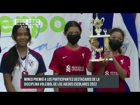 Continúa premiación de equipos destacados en Juegos Escolares 2022 en Nicaragua