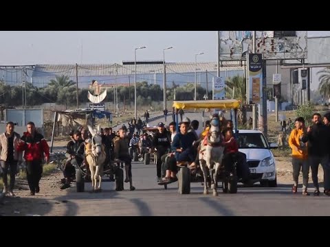 Palestinians seen walking north in Wadi Gaza despite Israeli warnings