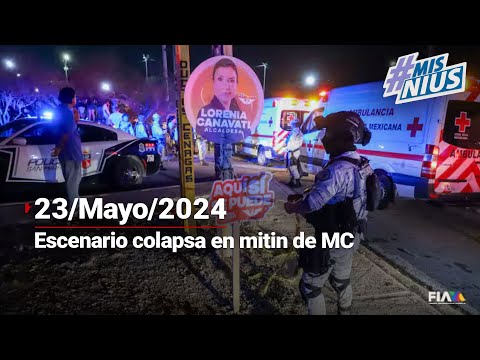 #MisNius | Colapsa escenario en mitin de Álvarez Máynez de MC, en Nuevo León