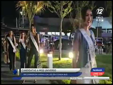 Candidatas a Miss Universo recorrieron varias calles abordo de un congabus