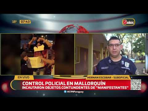 Control policial en Mallorquín: Incautaron armas punzantes