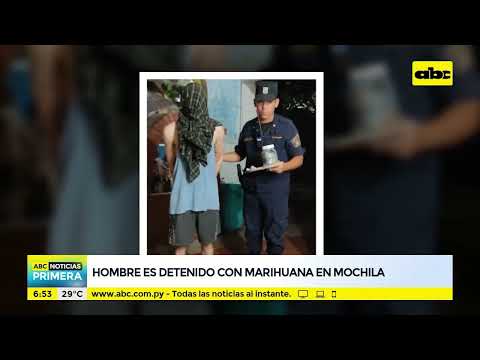 Hombre es detenido con marihuana en su mochila