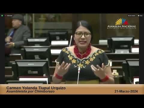 Asambleísta Carmen Tiupul - Sesión 916 - #LeyTurismoEcuador