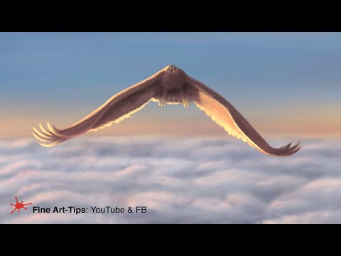 HOW TO DRAW AN EAGLE OVER THE CLOUDS - DIGITALLY