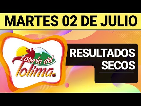 Resultado SECOS Lotería del TOLIMA Martes 2 de Julio de 2024  SECOS