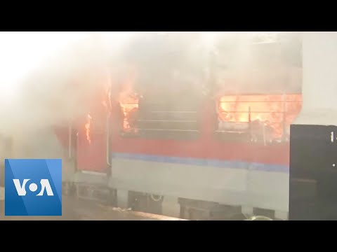 🔵Indian Trains Set Ablaze During Protests
