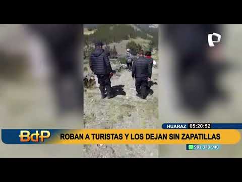 Huaraz: Agentes de serenazgo rescatan a turistas que fueron asaltados