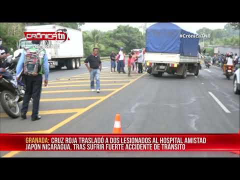 Dos lesionados dejó el choque entre un camión y una moto en la carretera Granada-Masaya - Nicaragua