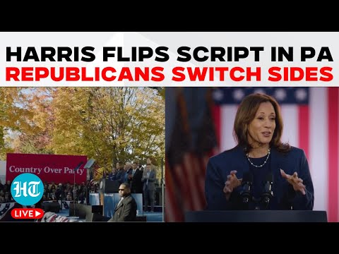 LIVE | Harris Speaks in PA, Targets Trump on Democracy | Republicans Endorse Her | US Election