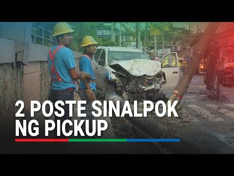 2 poste, natumba matapos mabangga ng pickup | ABS-CBN News