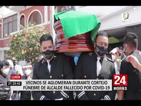 Vecinos de Lurín le dieron el último adiós a alcalde fallecido por COVID-19