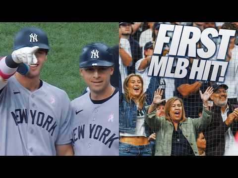 뉴욕 양키스 Spencer Jones gets his first MLB hit & RBI with his family in the stands  | MLB 하이라이트