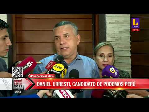 El candidato de Podemos Perú, Daniel Urresti, espera resultados de la ONPE y pide calma