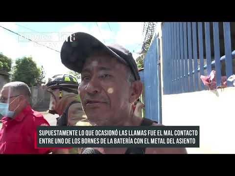 Pastor se queda sin su vehículo tras incendiarse en un barrio de Managua - Nicaragua
