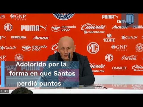 Adolorido Pablo Repetto por la forma en que le empató Chivas a Santos Laguna