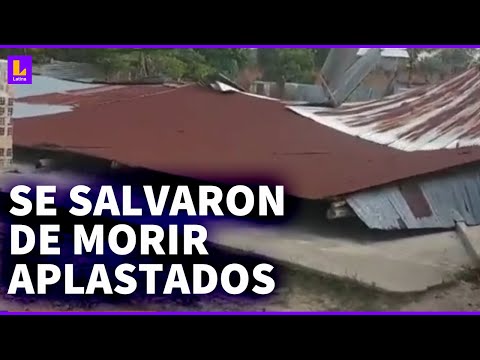 Fuertes vientos generan pánico en Iquitos: Personas se salvaron de morir aplastadas