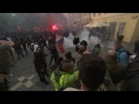 Anti-lockdown measures demo turns violent in Prague