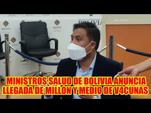MIINISTRO DE SALUD JEYSON AUZA MENCIONÓ QUE LLEGARÁN UN MILLON Y MEDIOS DE V4CUNAS A BOLIVIA