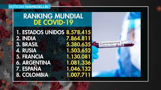Colombia es el octavo país en el mundo con más casos de covid-19- Telemedellín