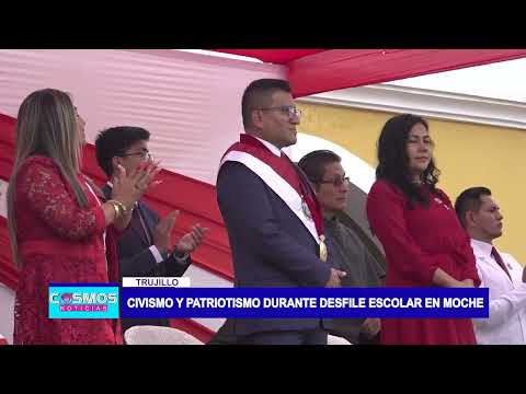 Trujillo: Civismo y patriotismo durante desfile escolar en Moche