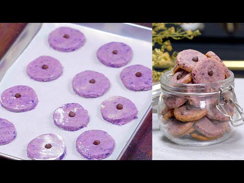 KUE KERING CANTI DARI UBI UNGU UNTUK IDUL FITRI & NATAL! | Cookie Ubi Ungu