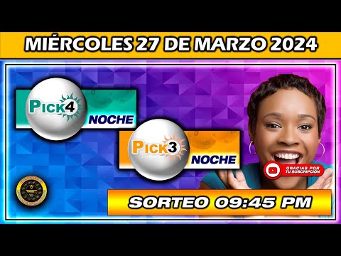Resultado PICK3 Y PICK4 NOCHE Del MIÉRCOLES 27 de marzo del 2024 #chance #pick4 #pick3