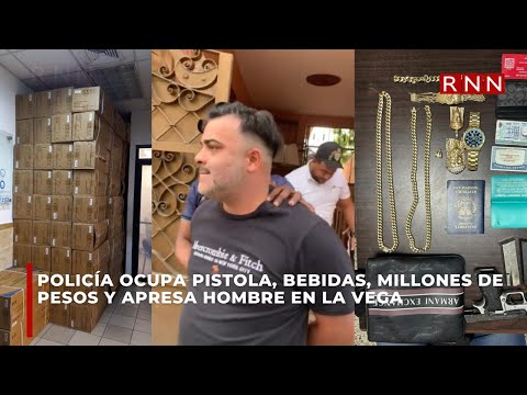 Policía ocupa pistola, bebidas, millones de pesos y apresa hombre en La Vega