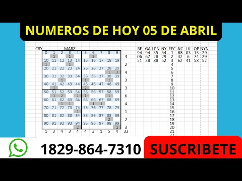 NUMEROS DE HOY 02 DE ABRIL MR TABLA