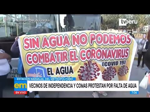 Independencia: bloquean vía del Metropolitano en protesta por falta de agua