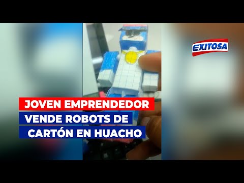 Joven emprendedor vende robots de cartón en Huacho