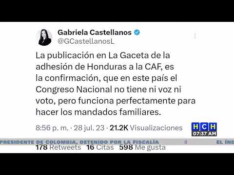 ¡Tremenda indirecta! Gabriela Castellanos envía fuerte mensaje a los diputados del Congreso Nacional