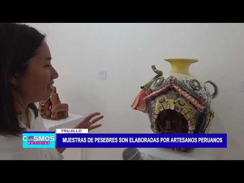 Muestras de pesebres son elaboradas por artesanos peruanos