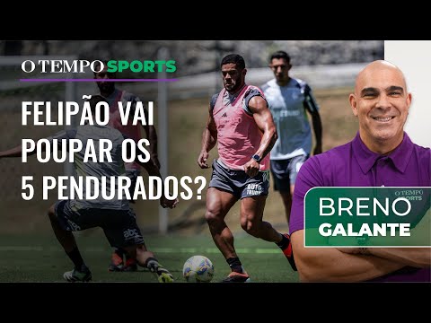 Galo x Ipatinga: Felipão tem cinco jogadores com dois amarelos