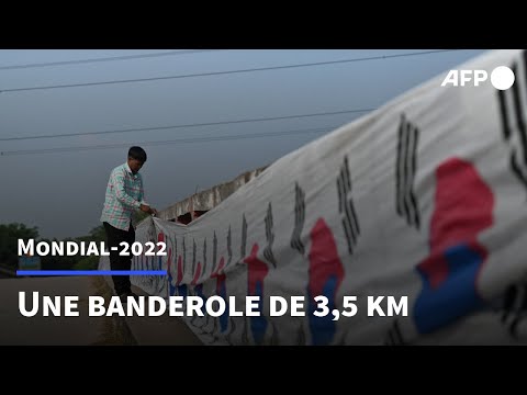 Coupe du monde 2022: au Bangladesh, une banderole de 3,5 km pour soutenir la Corée du Sud | AFP