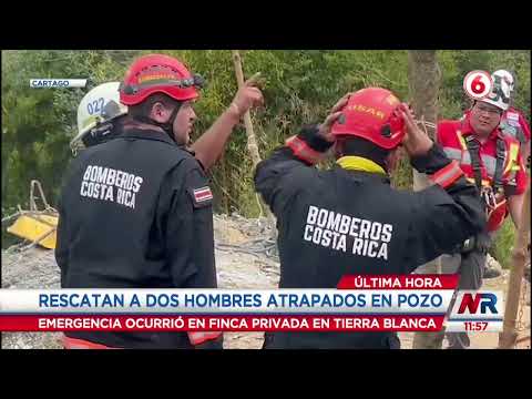 Cruz Roja rescató a dos trabajadores atrapados dentro de un pozo que cavaban para extraer agua