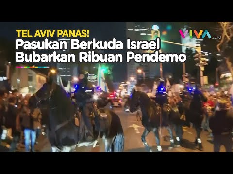 MInta Netanyahu Mundur, Pendemo vs Polisi Cekcok di Ibu Kota