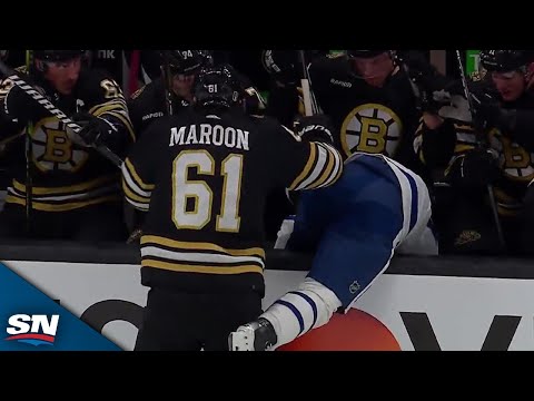 Pat Maroon Puts Timothy Liljegren Into Bruins Bench With Big Hit