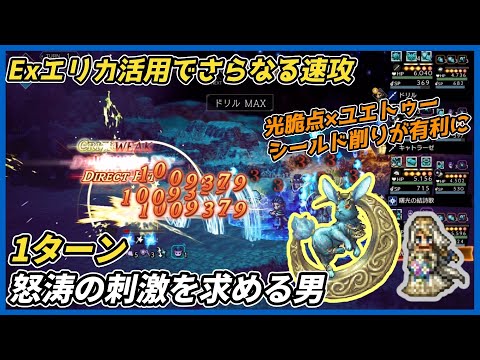 【オクトラ大陸の覇者ver3.26.10】怒涛の刺激を求める男 1ターン(Exエリカ:光脆点でさらなる速攻)