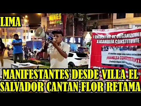 MANIFESTANTES SE PRONUNCIAN DESDE OVALO DE LA MUJER DE VILLA EL SALVADOR DE LIMA..