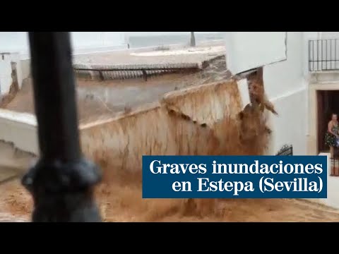 Estepa: la lluvia y el granizo derrumban parte de una vivienda