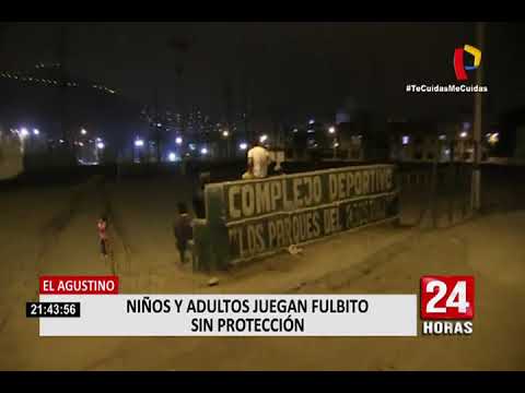 El Agustino: niños y adultos juegan fútbol sin mascarillas pese a estar prohibido
