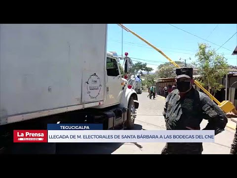 Llegada de maletas electorales de Santa Bárbara a las bodegas del CNE