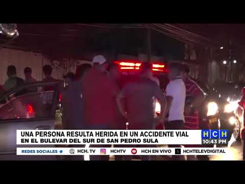 Colisión entre un bus y un turismo deja una persona herida en el bulevar del Sur de San Pedro Sula