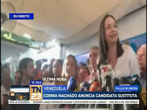 Corina Machado anuncia candidatura sustituta