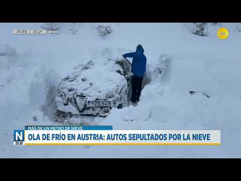 Ola de frío extremo en Austria: autos sepultados por más de 1,5 metros de nieve ?N20:30? 26-02-24