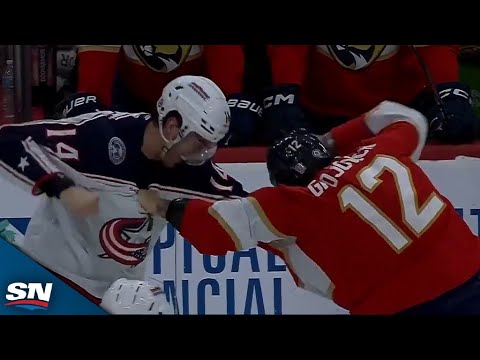 Panthers Jonah Gadjovich Drops Gloves Twice In First Period vs. Blue Jackets